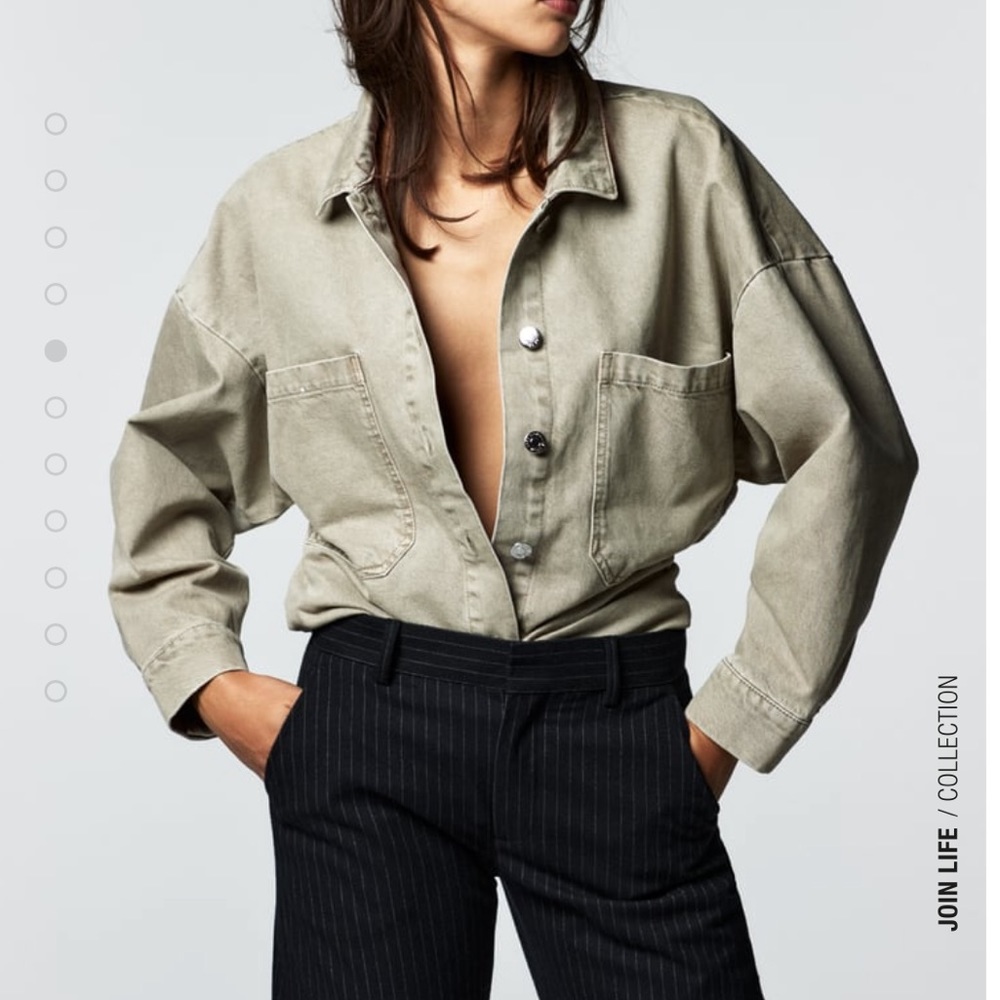 Zara Oversized Pocket Overshirt S